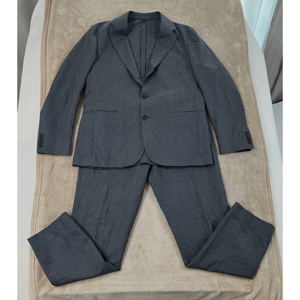 J.Crew Ludlow Classic Suit Moon Jacket 44R Pants Men 36(37) Gray Wool Cotton EUC